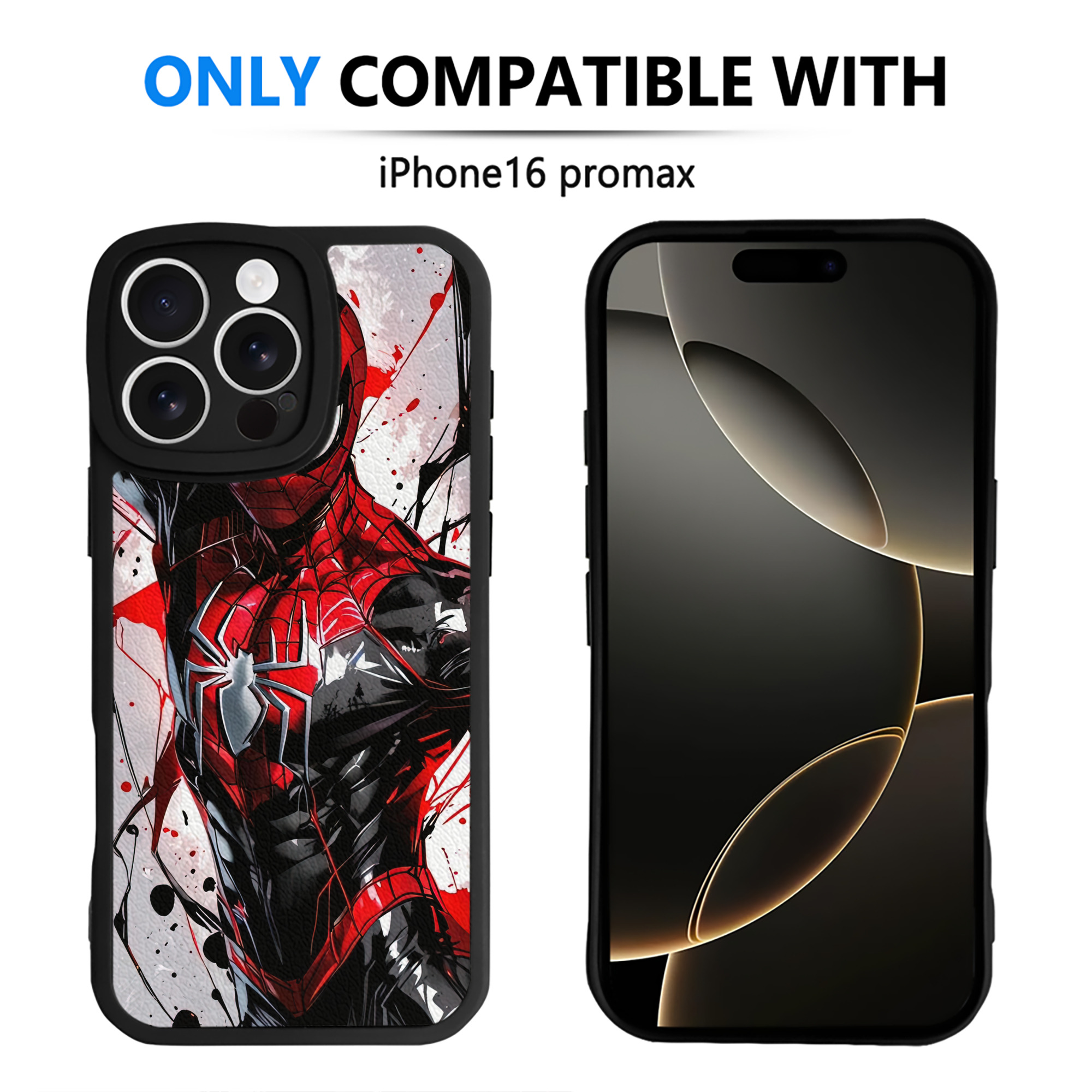 （画像用） Spider Man スパイダーマン 【iPhone 16シリーズ対応】シリコンスマホケース（レザー調） 材質：シリコン